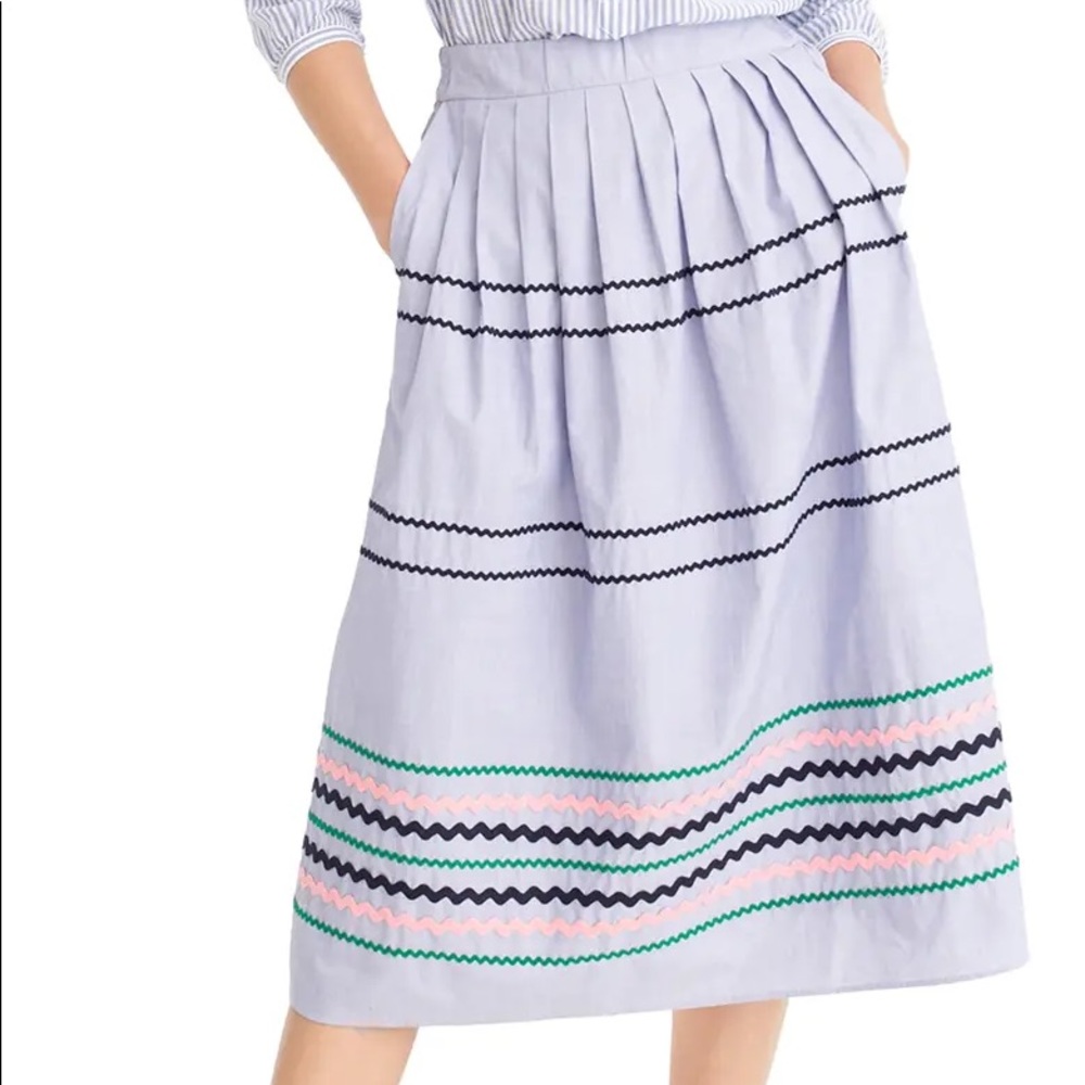 Jcrew rickrack trim poplin skirt